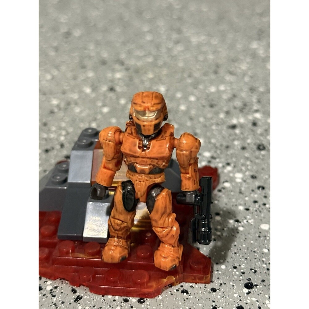 HALO MEGA BLOKS ORANGE UNSC SPARTAN MARK IV MINI FIGURE 96954 SERIES 3